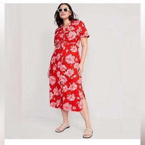Cutout Midi Shirt Dress (Old Navy)